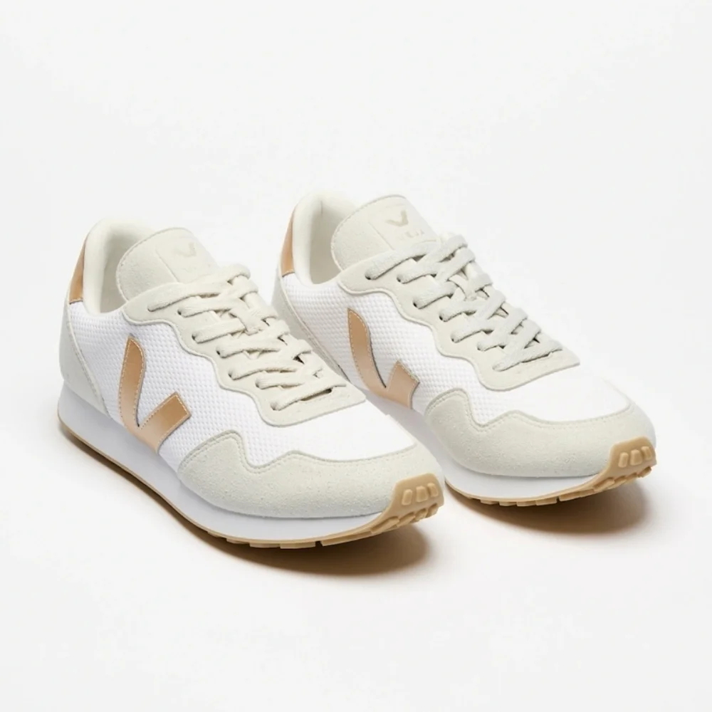 Veja White and Beige Runners Sneakers